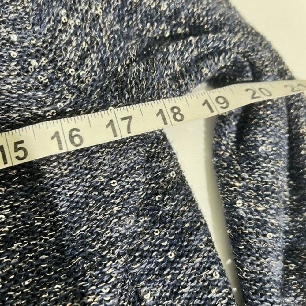 White House Black Market Navy Sequin Long Cardigan - Picture 6 of 14